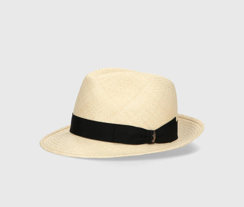 - Federico Panama Hat Natural Ribbon Black Apoella