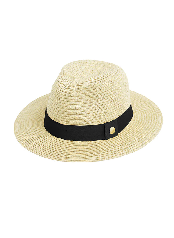 Fedora Hat Beige/Black