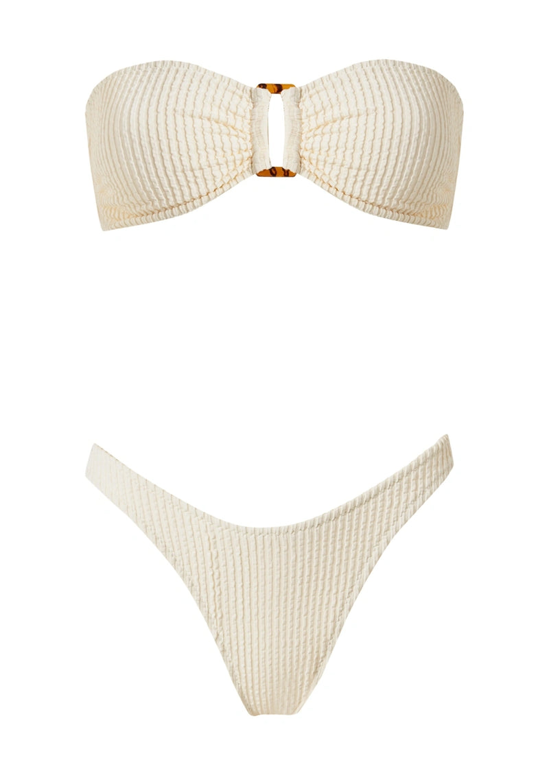 Melita Bandeau Bikini Curly Crema