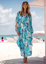 Frederica V Neck Maxi Caftan Bloom