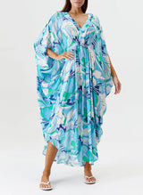 Frederica V Neck Maxi Caftan Bloom