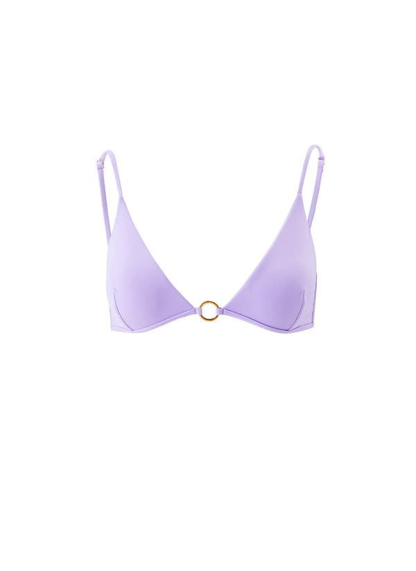 Greece Over The Shoulder Ring Detail Bikini Top Lavender