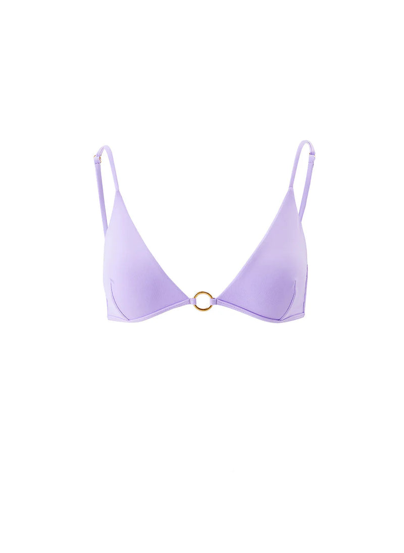 Greece Over The Shoulder Ring Detail Bikini Top Lavender