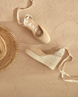 - Hamptons Wedge Suede Espadrilles Champagne Beige Apoella