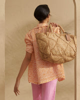 Handbags Manebi Raffia Sunset Bag Large Crochet Tan O/S / Raffia Apoella