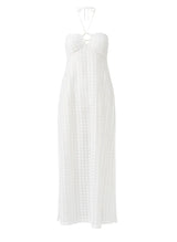 Harriet Halter Knit Long Dress White