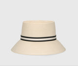 Hats Borsalino Beatrice Bucket Natural Ribon Striped Black ONE SIZE / White Apoella