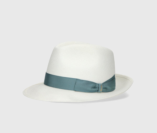 Hats Borsalino Giulietta Panama Hat White Ribbon Petrol MEDIUM / White Apoella
