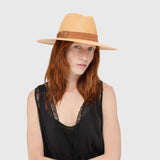 Hats Borsalino Michela Panama Hat Camel Ribbon Brown MEDIUM / Camel Apoella