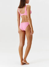 Ibiza Over The Shoulder Tie Knot Bikini Top Pink Ridges