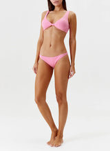 Ibiza Over The Shoulder Tie Knot Bikini Top Pink Ridges