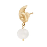 Ileana Makri Nautilus Shell Pearl Studs Gold Plated O/S Apoella