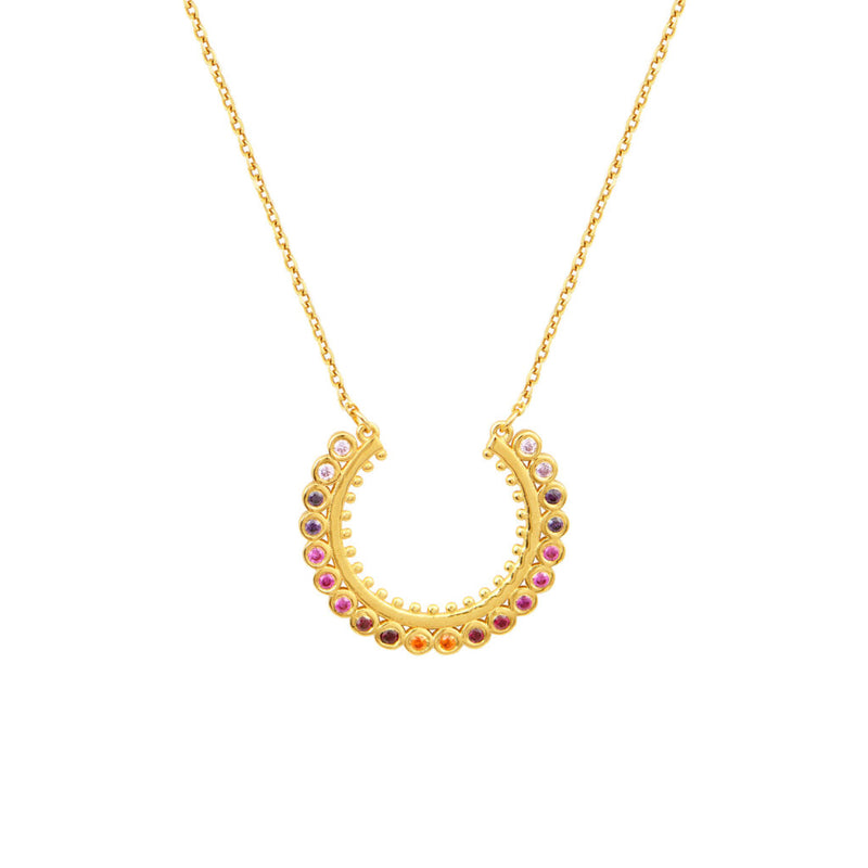 Dot Necklace Gold Pink