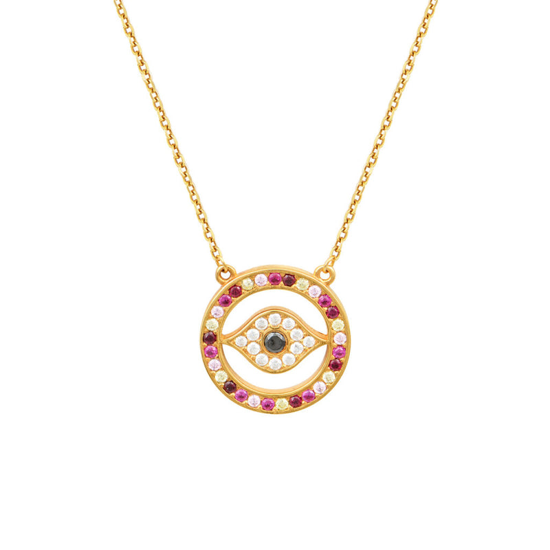 Mini Tihi Necklace Gold Pink Fade
