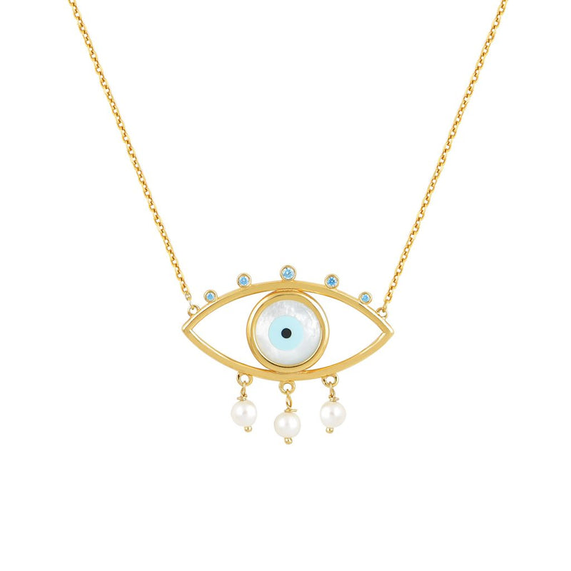 Pearly Eyes White Necklace