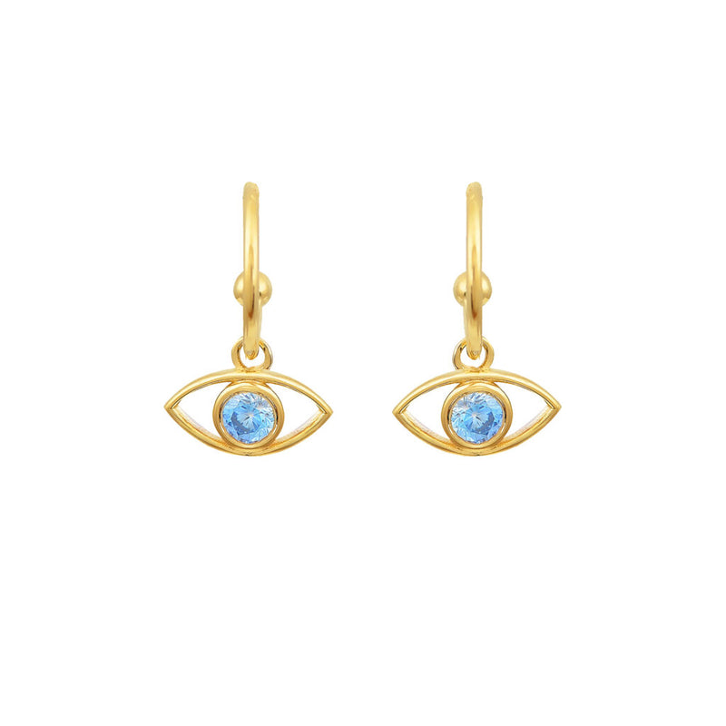 Eye Earrings Gold/Aqua