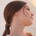 Eliana Earrings Gold White