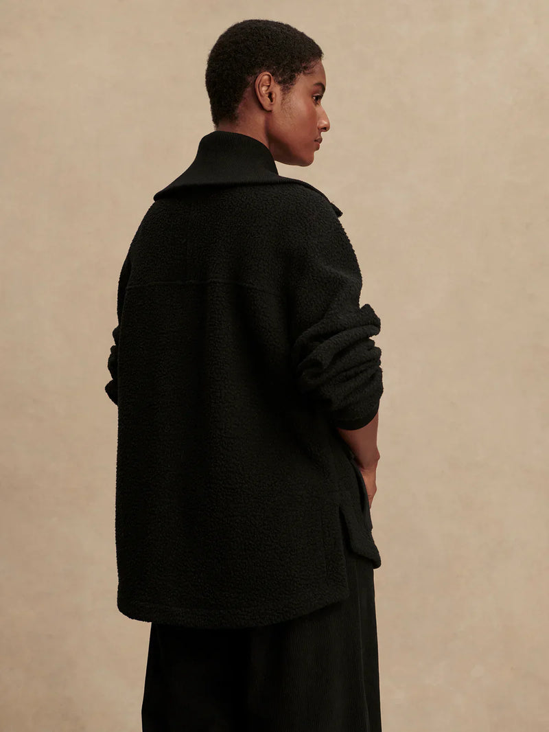 Jacket Varley Eleanor Patch Pocket Fleece Jacket Black Apoella