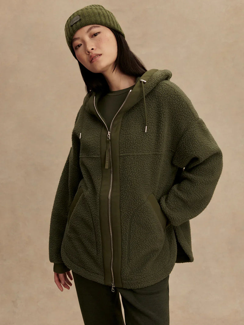 Jacket Varley Fey Relaxed Fleece Jacket Racing Olive Apoella