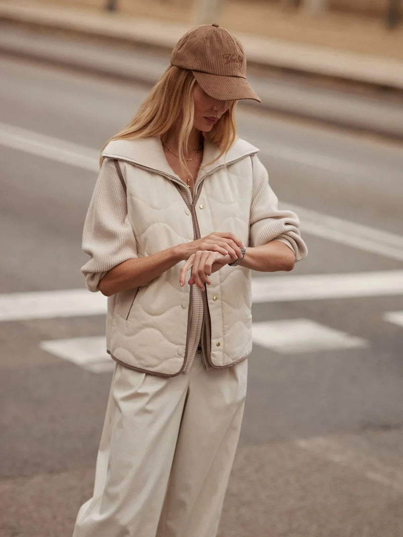 Jacket Varley Lori Reversible Jacket Gilet Birch / Ash Taupe Apoella