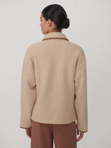 Jacket Varley Ruiko Zip Through Fleece Jacket Light Taupe Apoella