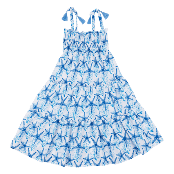Kids Dresses Marie Raxevsky Apoella Exclusive Tie Shoulder Dress Asterias All Blue Asterias All Blue / 2y Apoella