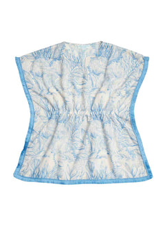 Kids Dresses Marie Raxevsky Sleeveless Pom Pom Caftan Thalassa Blue Apoella