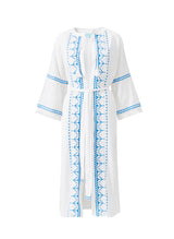 Kimono Melissa Odabash Anais Long Belted Kimono White/Ocean Apoella