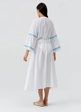 Kimono Melissa Odabash Anais Long Belted Kimono White/Ocean Apoella