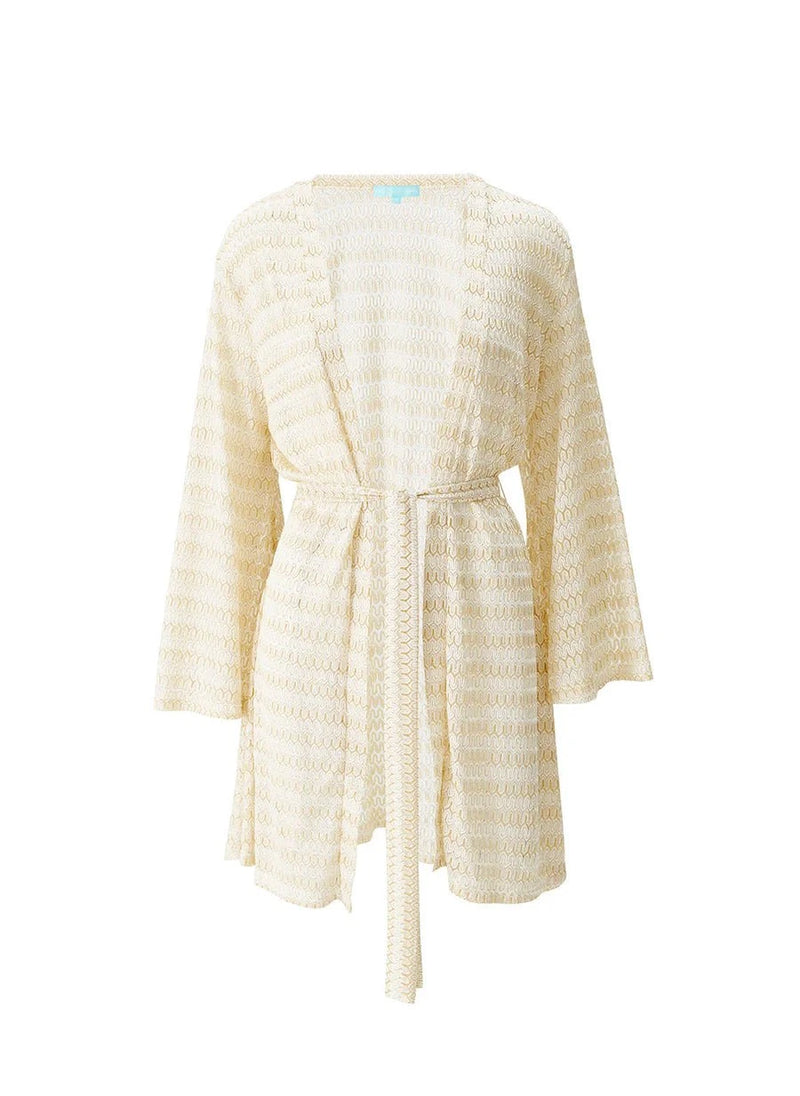 Kimono Melissa Odabash Anna Belted Knit Short Kimono Gold O/S / Gold Apoella