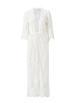 Kimono Melissa Odabash Nellie Long Lace Kimono White Apoella