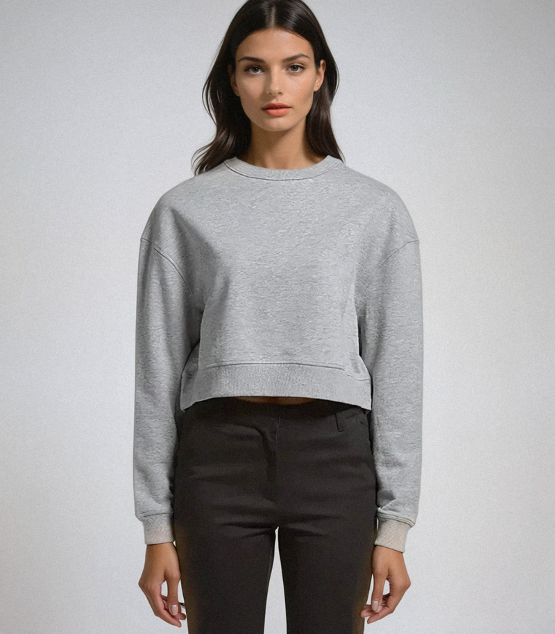 Orion Crop Sweater Heather Grey