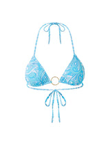 Miami Triangle Ring Detail Bikini Top Mirage Blue