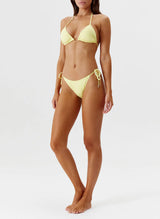 Miami Triangle Ring Detail Bikini Top Sunray Ribbed