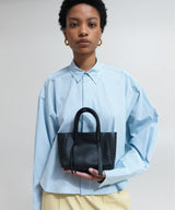 Mini Totes Callista Crafts Micro Tote Grained Leather Black O/S / Black Apoella