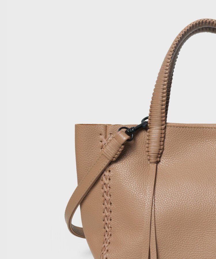 Mini Tote Grained Leather Camel – APOELLA