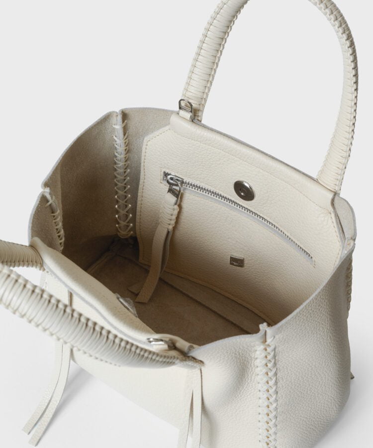 Mini Totes Callista Crafts Mini Tote Grained Leather Cream O/S / Cream Apoella