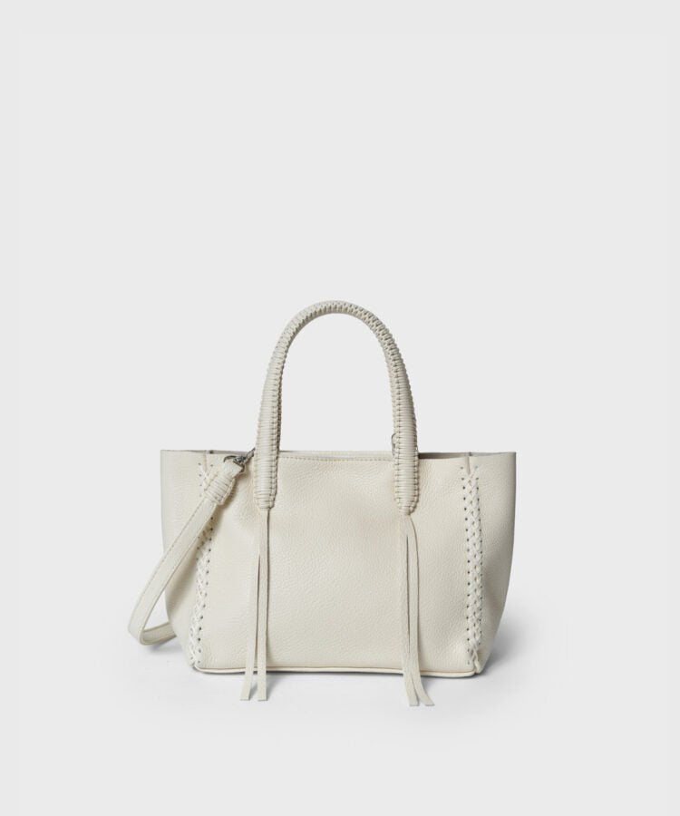 Mini Totes Callista Crafts Mini Tote Grained Leather Cream O/S / Cream Apoella