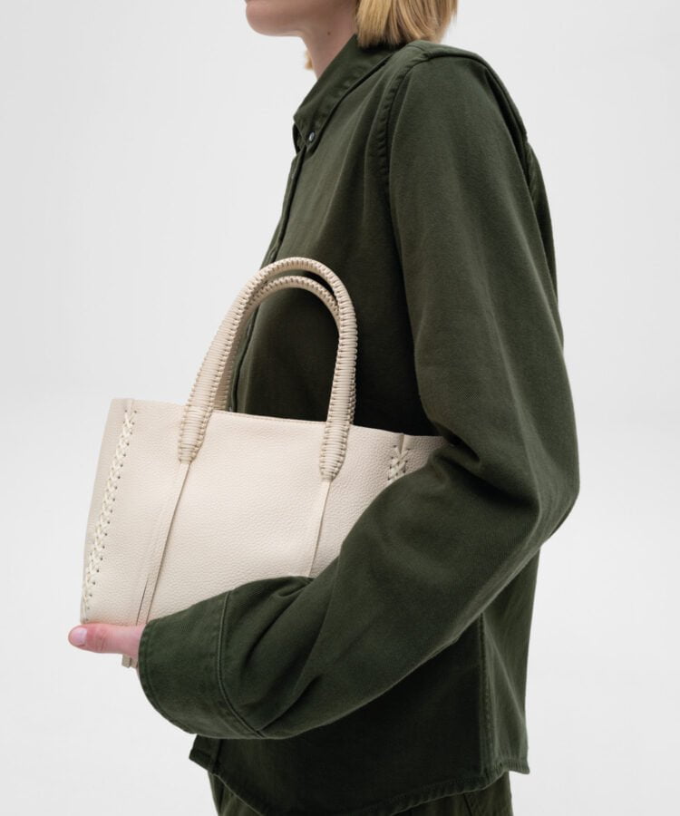 Mini Totes Callista Crafts Mini Tote Grained Leather Cream O/S / Cream Apoella