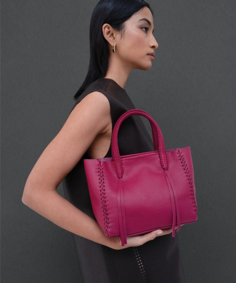 Mini Totes Callista Crafts Mini Tote Grained Leather Pink O/S / Pink Apoella