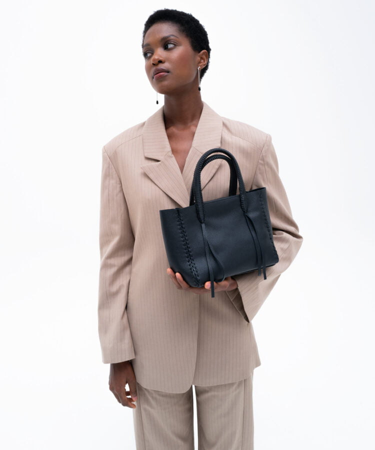 Mini Totes Callista Crafts Tote Mini Grained Leather Black O/S / Black Apoella