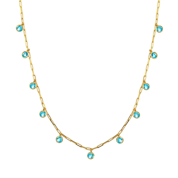 Necklaces Marianna Lemos Drops Necklace Gold/Aqua O/S Apoella