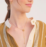 Necklaces Marianna Lemos Eliana Lariat Necklace Gold White O/S Apoella