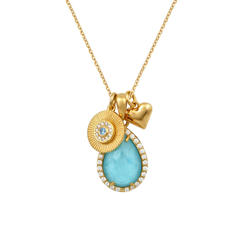 Necklaces Marianna Lemos Lara II Necklace Gold/White/Aqua O/S Apoella