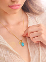 Necklaces Marianna Lemos Lara Necklace Gold White Aqua O/S Apoella