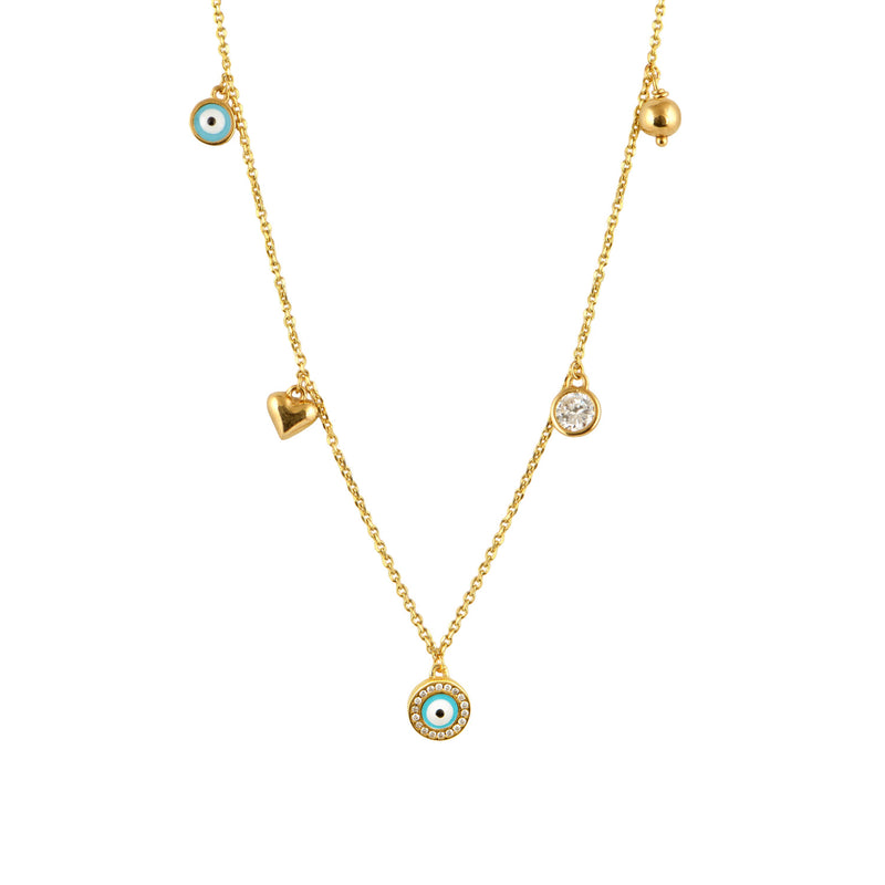 Necklaces Marianna Lemos Mikro Eye Charm Necklace Gold/Multi O/S Apoella