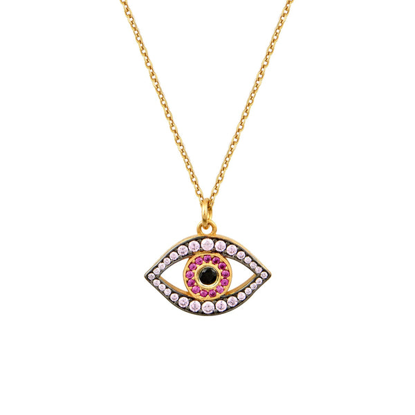 Necklaces Marianna Lemos Mini Eye Necklace Gold/Pink O/S Apoella