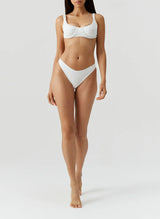Noto Cup Bikini Top Cream Ribbed