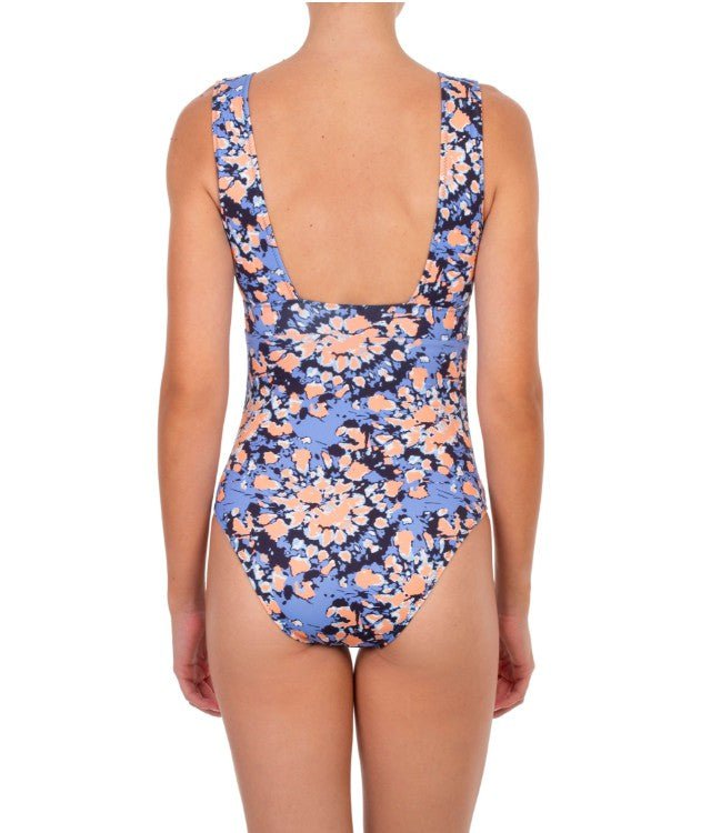 One-Piece Emmanuela Swimwear Amber V Neck One-piece Blue/Orange/Black Apoella