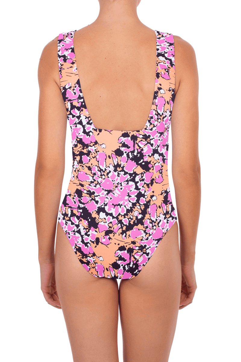 One-Piece Emmanuela Swimwear Amber V Neck One-piece Pink/Orange/Black Apoella